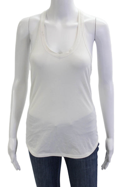 Lululemon Womens Basic V Neck Tank White Polyester Sleeveless Size 4