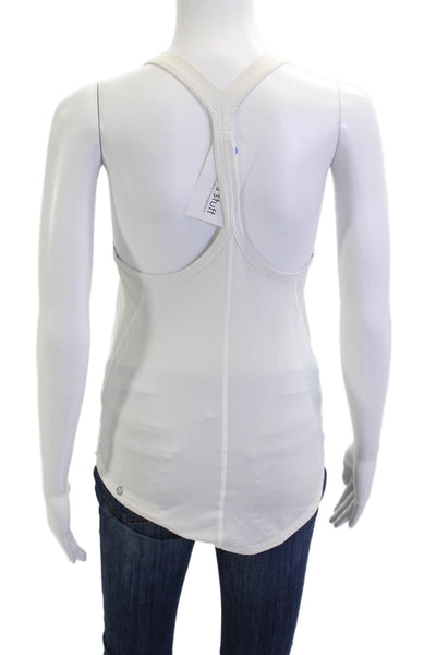 Lululemon Womens Basic V Neck Tank White Polyester Sleeveless Size 4