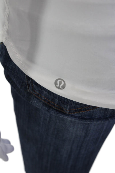 Lululemon Womens Basic V Neck Tank White Polyester Sleeveless Size 4