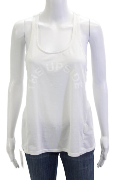 The Upside Women White Sleeveless Tank Polyester Cotton Elastane Size 6
