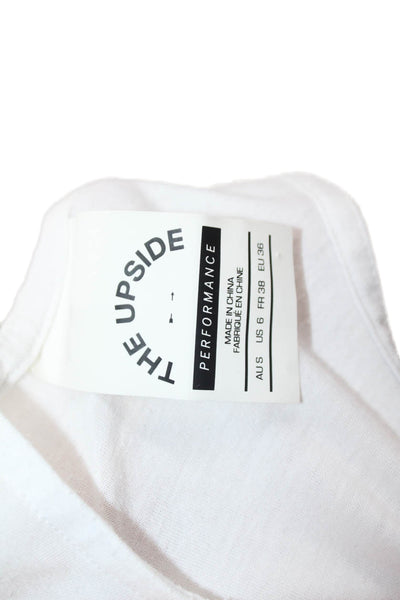 The Upside Women White Sleeveless Tank Polyester Cotton Elastane Size 6