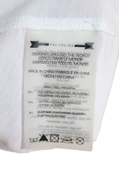 The Upside Women White Sleeveless Tank Polyester Cotton Elastane Size 6