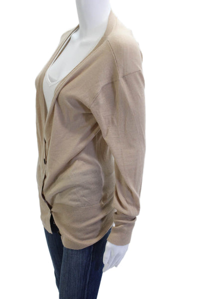 Michael Stars Unisex Beige Cashmere V-Neck Cardigan Longsleeve Size One Size