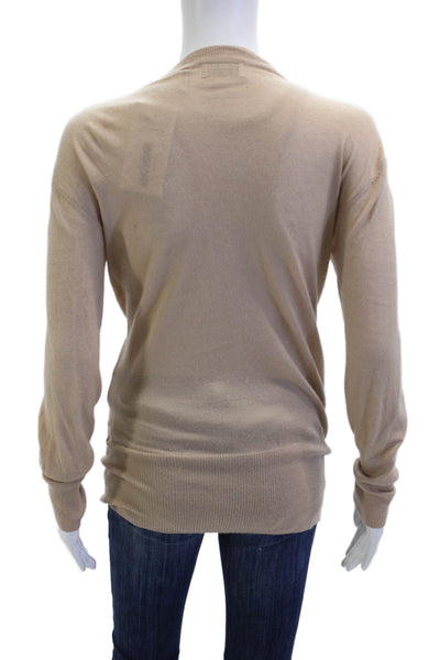 Michael Stars Unisex Beige Cashmere V-Neck Cardigan Longsleeve Size One Size