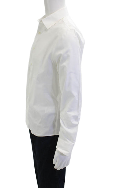 Banana Republic Mens Point Collar Dress Shirt White Cotton Long Sleeve Size S