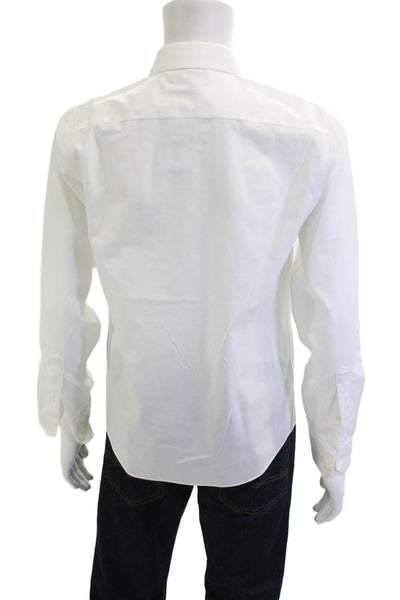 Banana Republic Mens Point Collar Dress Shirt White Cotton Long Sleeve Size S