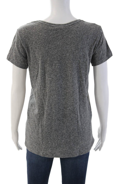 Sundry Womens V Neck Graphic Stars Jersey T Shirt Gray Short Sleeve Size 2