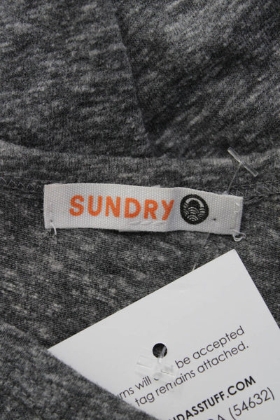Sundry Womens V Neck Graphic Stars Jersey T Shirt Gray Short Sleeve Size 2