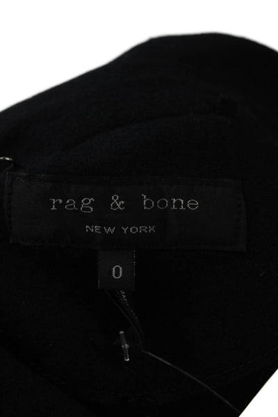 Rag & Bone Women Black Wool Button Collared Long Sleeve Blazer Size 0