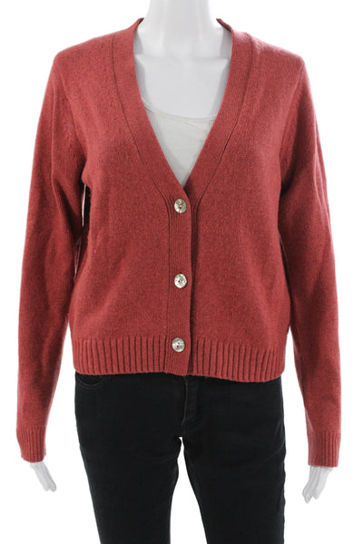 Wyeth Unisex Cardigan Red V-Neck Button Long Sleeve 55% Wool Blend Size S