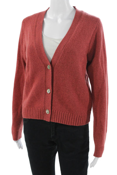 Wyeth Unisex Cardigan Red V-Neck Button Long Sleeve 55% Wool Blend Size S