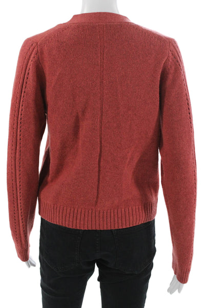 Wyeth Unisex Cardigan Red V-Neck Button Long Sleeve 55% Wool Blend Size S