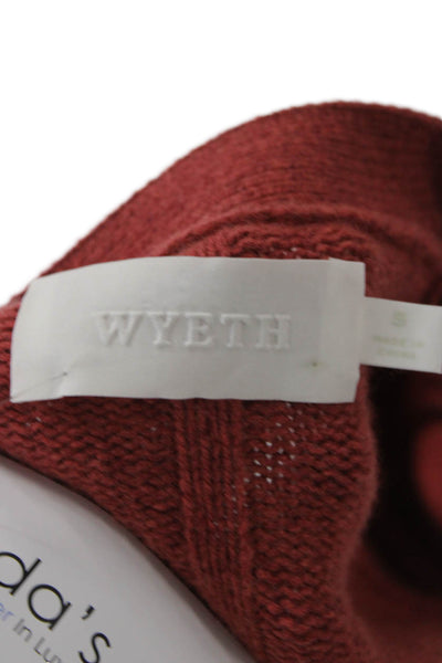 Wyeth Unisex Cardigan Red V-Neck Button Long Sleeve 55% Wool Blend Size S