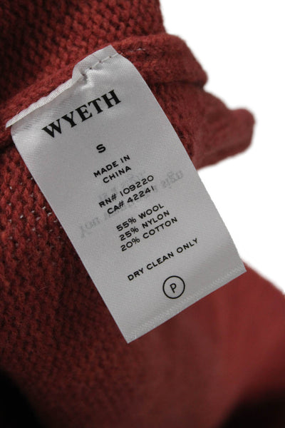 Wyeth Unisex Cardigan Red V-Neck Button Long Sleeve 55% Wool Blend Size S