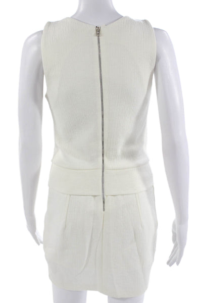 Faith Connexion Womens Sheath Mini Dress White V Neck Sleeveless Size XS