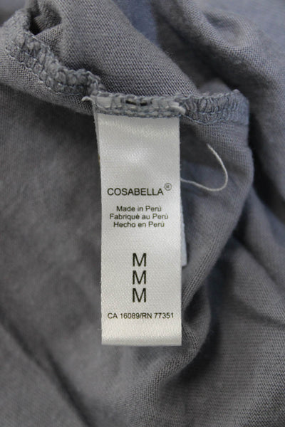 Cosabella Womens Button Up Long Sleeve Collared V Neck Pajama Shirt Gray Medium