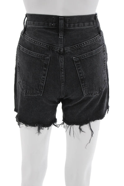 Agolde Unisex Black 100% Cotton Grunge Solid Shorts Size 23