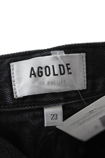 Agolde Unisex Black 100% Cotton Grunge Solid Shorts Size 23