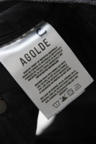 Agolde Unisex Black 100% Cotton Grunge Solid Shorts Size 23