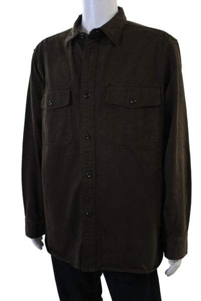 Banana Republic Mens Long Sleeves Button Down Shirt Brown Size Extra Large