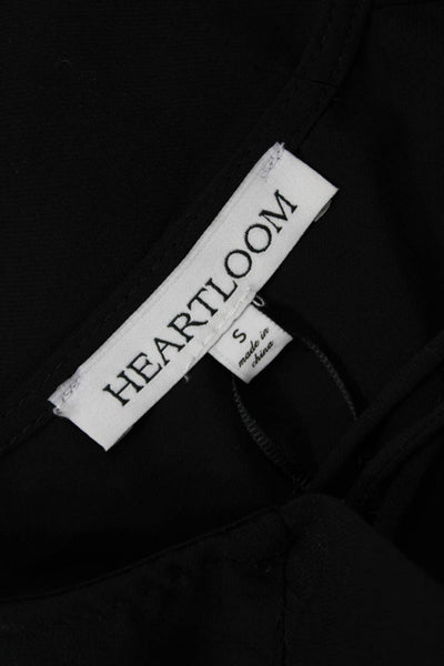 Heartloom Women Black Sleeveless Solid Polyester Tie Blouse Size S