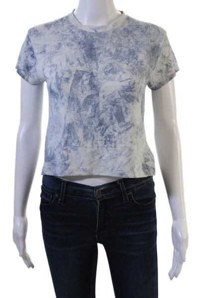Lululemon Women White Cropped T-Shirt Crewneck Short Sleeve Nylon Blend Size 6