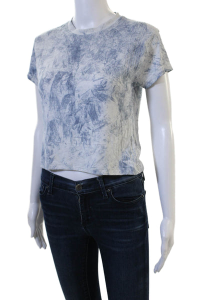 Lululemon Women White Cropped T-Shirt Crewneck Short Sleeve Nylon Blend Size 6