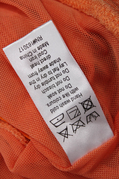 Lioness Women Cropped Sleeveless Orange Beach Top Solid Size S