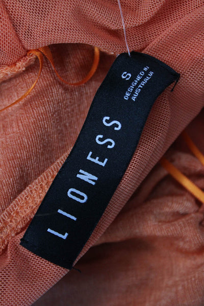 Lioness Women Cropped Sleeveless Orange Beach Top Solid Size S