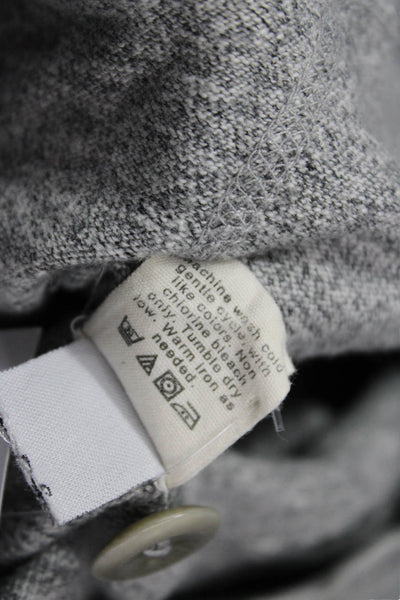 J Crew Mens Henley Hoodie Gray 100% Cotton Button Long Sleeve Size M