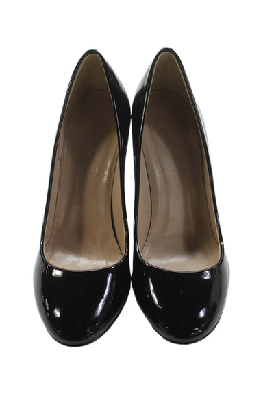 J Crew Women's Round Toe Patent Leather Pumps Shoes Black Size 6