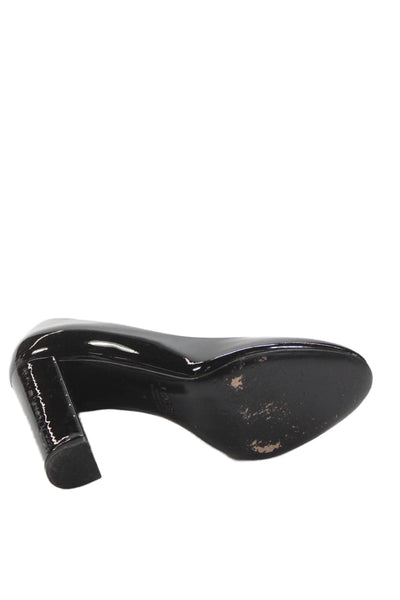J Crew Women's Round Toe Patent Leather Pumps Shoes Black Size 6