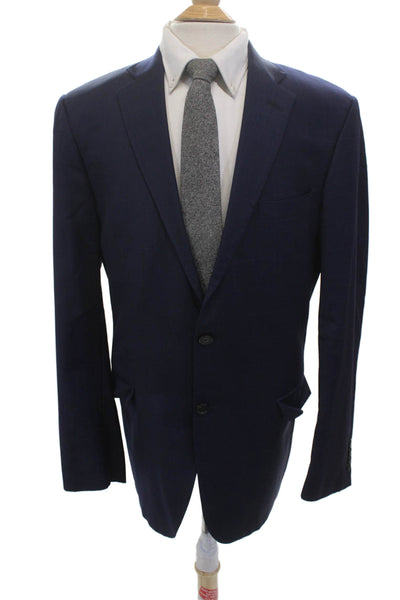 Hart Schaffner Marx Mens Dark Blue Check Suit Jacket Size 44