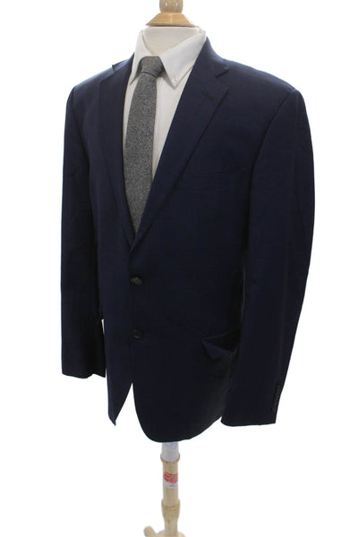 Hart Schaffner Marx Mens Dark Blue Check Suit Jacket Size 44
