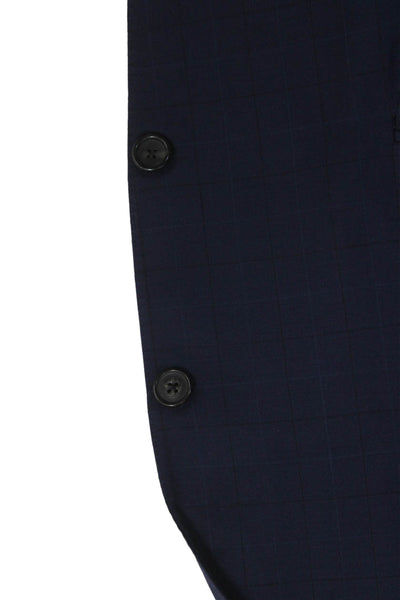 Hart Schaffner Marx Mens Dark Blue Check Suit Jacket Size 44