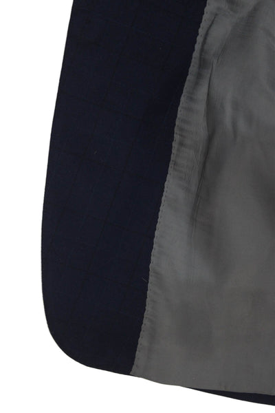 Hart Schaffner Marx Mens Dark Blue Check Suit Jacket Size 44