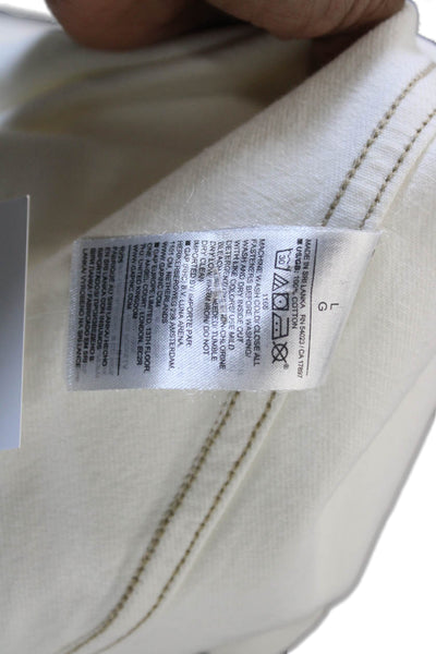 Banana Republic Merns Short Sleeves Button Down Shirt White Cotton Size Large
