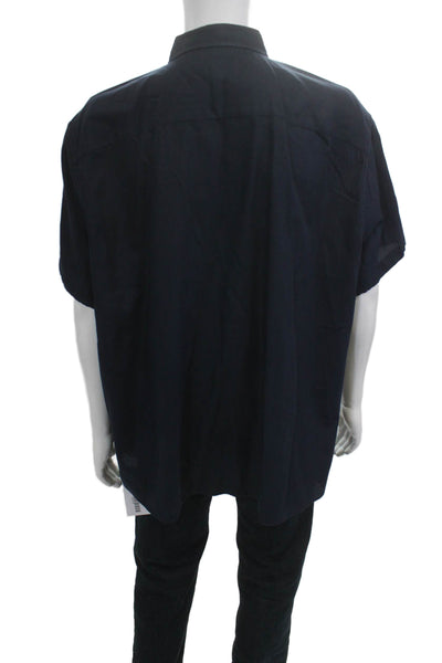Untuckit Mens Short Sleeves Button Shirt Navy Blue Size Extra Extra Extra Large