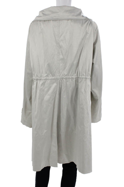 Charles Nolan Women Raincoat Windbreaker Beige Designer Drawstring Size 14