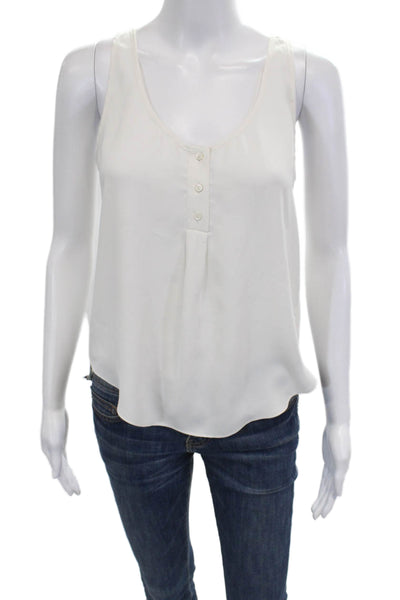 Joie Womens Basic Sleeveless Tank White Round Neck Polyester Size XS