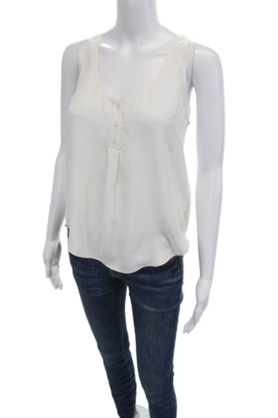 Joie Womens Basic Sleeveless Tank White Round Neck Polyester Size XS