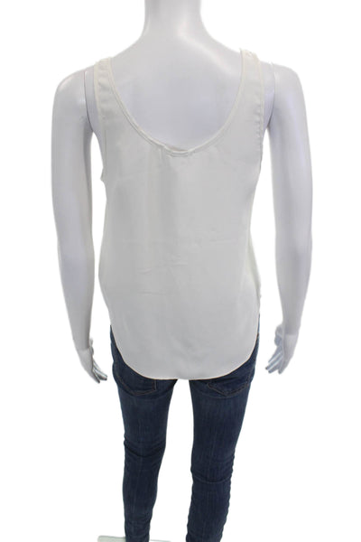 Joie Womens Basic Sleeveless Tank White Round Neck Polyester Size XS