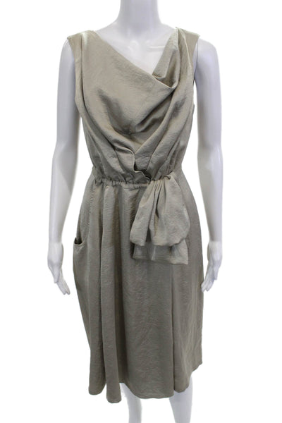 Tracy Reese Womens Blouson Long Beige Sleeveless Dress Size P2XL