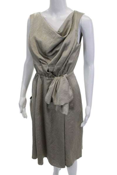 Tracy Reese Womens Blouson Long Beige Sleeveless Dress Size P2XL