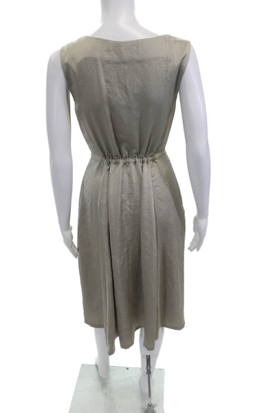 Tracy Reese Womens Blouson Long Beige Sleeveless Dress Size P2XL