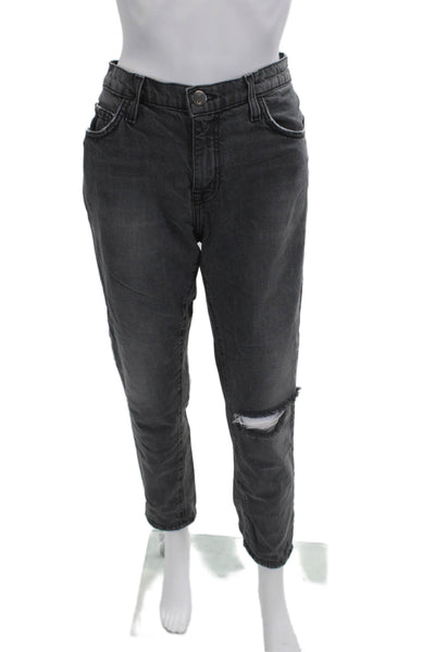 Current/Elliott Women Boyfriend Cropped Ankle Jeans Dark Gray Size 27