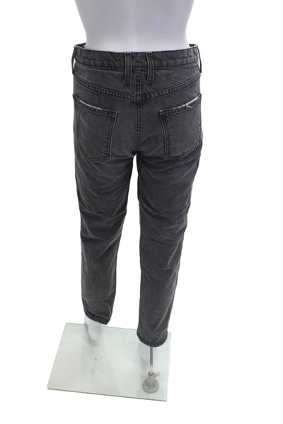 Current/Elliott Women Boyfriend Cropped Ankle Jeans Dark Gray Size 27