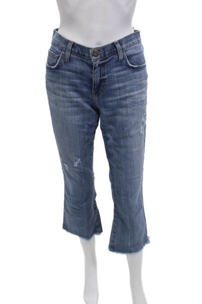 Current/Elliott Women Bootcut Cropped Jeans Blue Low Rise Inseam 24 Size 27