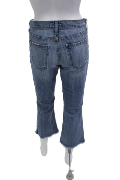 Current/Elliott Women Bootcut Cropped Jeans Blue Low Rise Inseam 24 Size 27