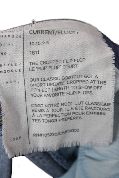 Current/Elliott Women Bootcut Cropped Jeans Blue Low Rise Inseam 24 Size 27